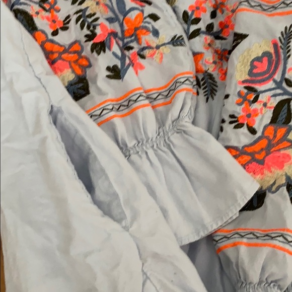 SZ M Free People Boho Mini Dress Embroidered - Picture 4 of 6